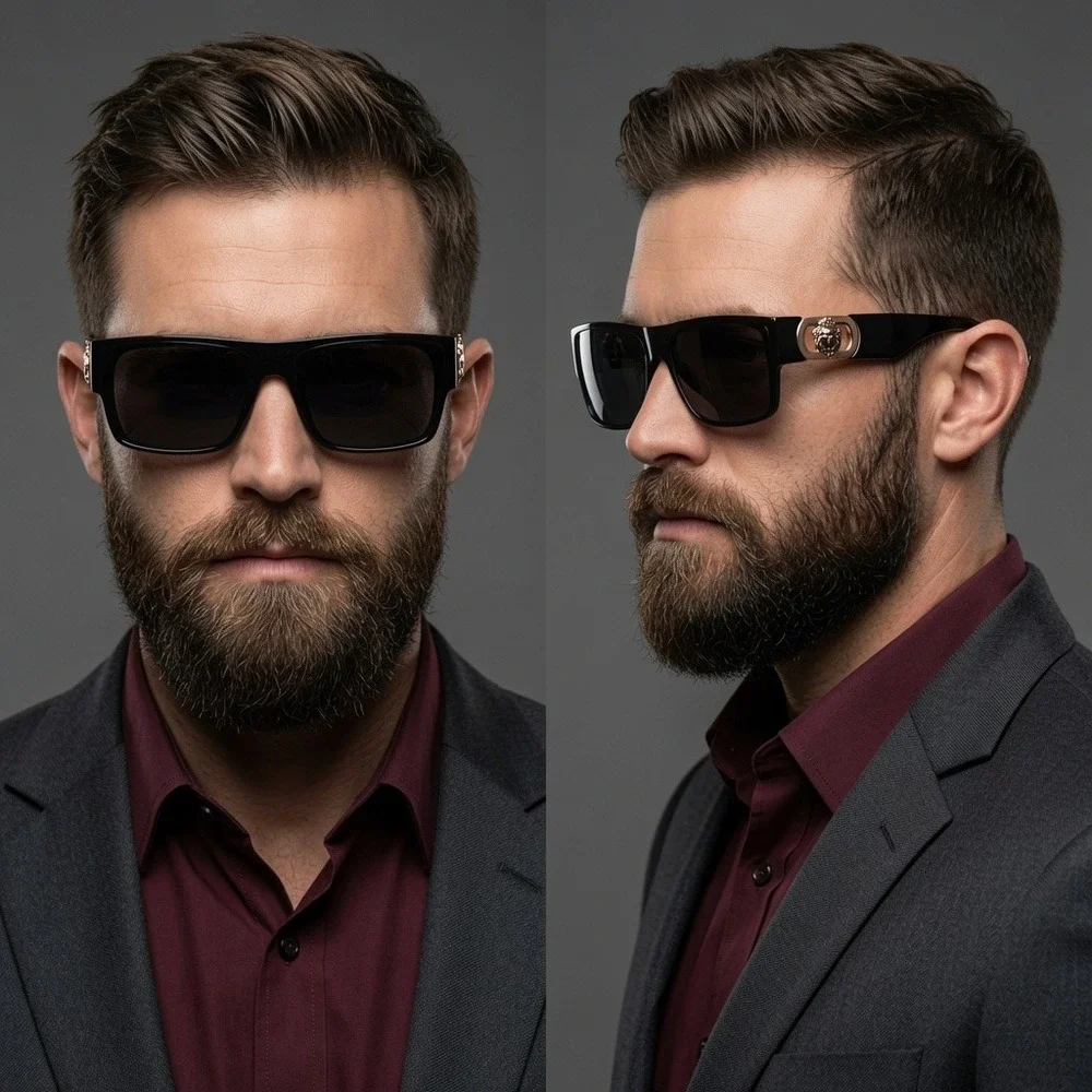 Designer Sunglasses Square Dak Black Lens Hip Hop Rapper Cholo Shades Lentes Men
